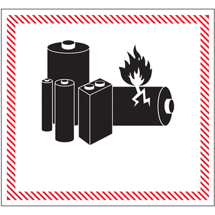 4 <span class='fraction'>5/8</span> x 5" - "Caution - Lithium Battery Handling" Labels