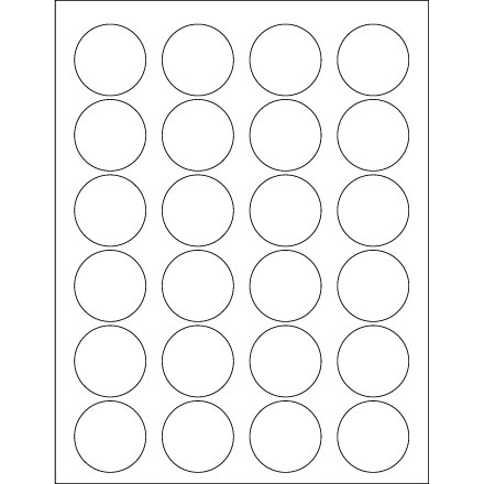 1.625" White Circle Laser Labels